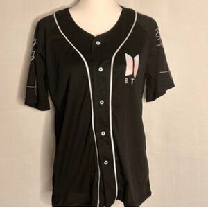 Black Button-Up Baseball Jersey